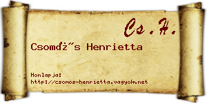 Csomós Henrietta névjegykártya